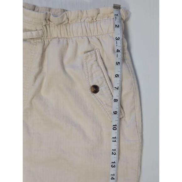 LOFT Pull On Pants Women’s Large Beige Paperbag Waist Casual Lightweight Cotton - Picture 12 of 16